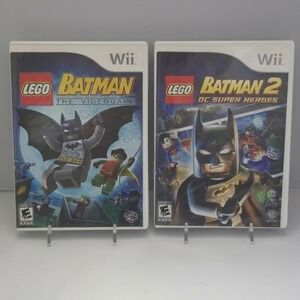 LEGO Batman: The Videogame & Batman 2: DC Super Heroes Bundle (Nintendo Wii) CIB